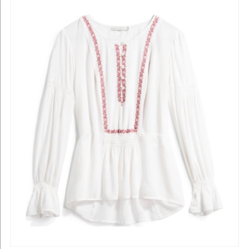 Pale Sky Jaxan embroidered top
